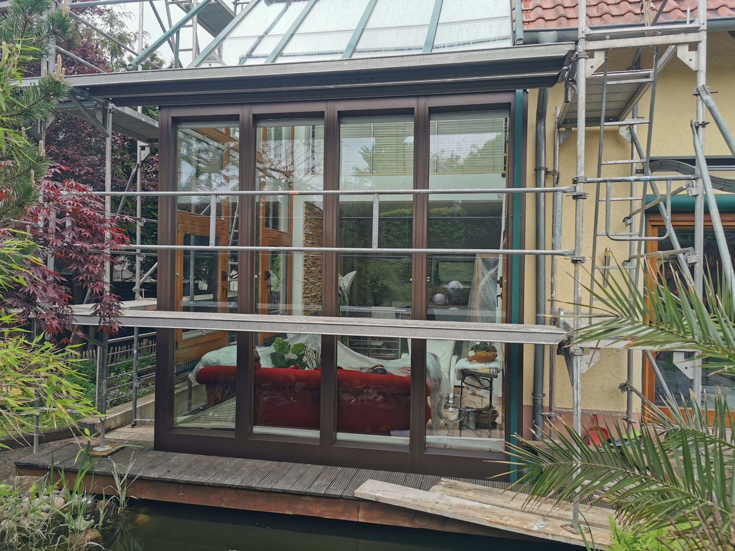 Wintergartensanierung während der Arbeiten