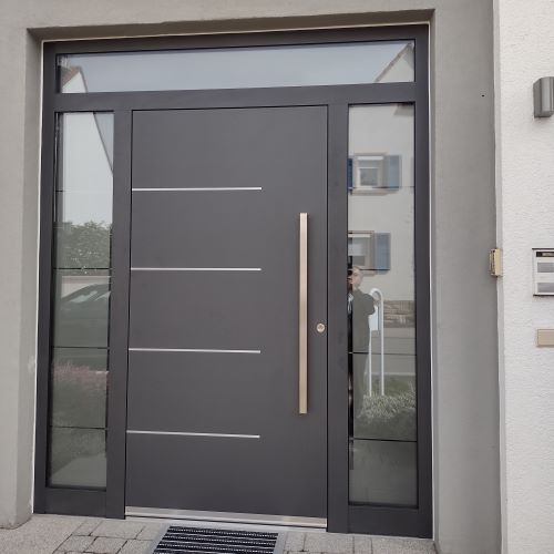 Karlsruhe Aluminium Haustüre mit Edelstahl