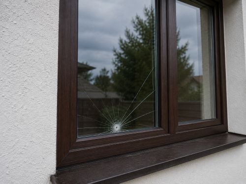 Defektes Glas im Fenster