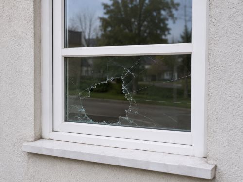 Holzfenster mit Glasschaden