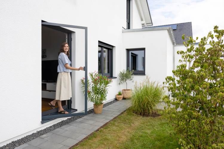 Insektenschutz Dreht&uuml;re grau